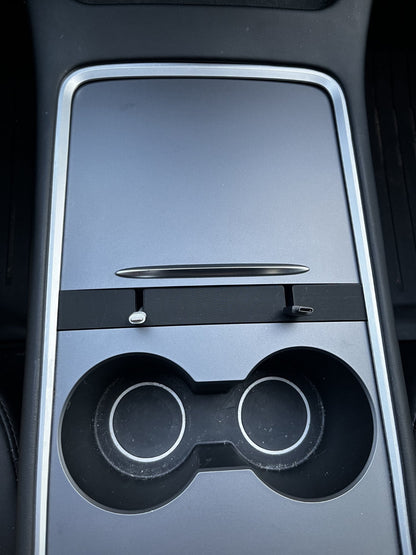 Tesla Model Y Phone Cable USB Charger Holder Organizer